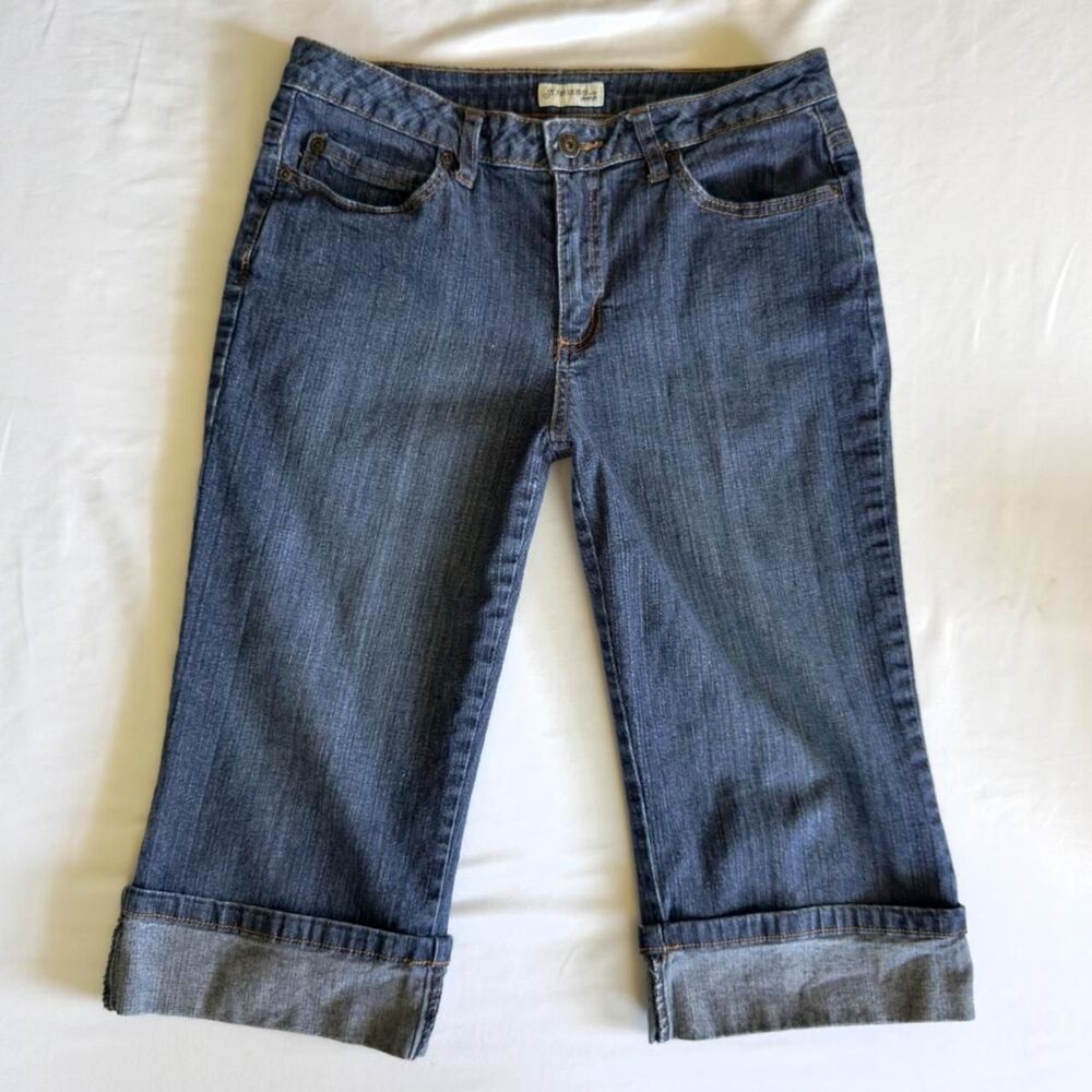 vintage st. john’s bay y2k cuffed downtown mid-rise petite capris size 10p